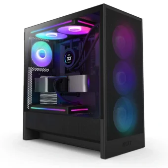 NZXT H5 (2024) Flow Gaming Midi Tower Κουτί Υπολογιστή με Πλαϊνό Παράθυρο και RGB Φωτισμό Μαύρο CC-H52FB-R1