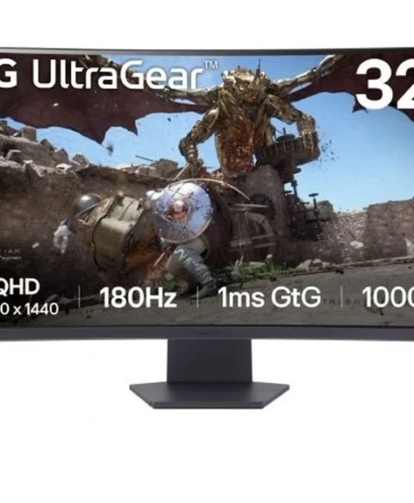LG UltraGear 32GS60QC-B VA HDR Curved Gaming Monitor 31.5" QHD 2560x1440 180Hz με Χρόνο Απόκρισης 1ms GTG 32GS60QC-B.AEUQ