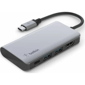 Belkin Connect USB-C Docking Station με HDMI 4K PD Γκρι AVC006BTSGY