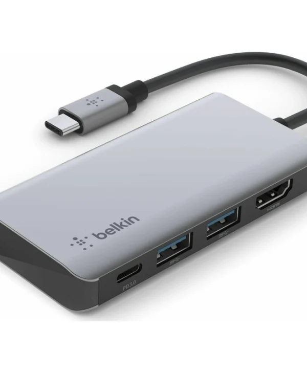 Belkin Connect USB-C Docking Station με HDMI 4K PD Γκρι AVC006BTSGY