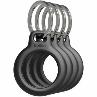 Belkin MSC001btBK Θήκη Μπρελόκ Σιλικόνης για AirTag σε Μαύρο χρώμα 4τμχ MSC001BTBK