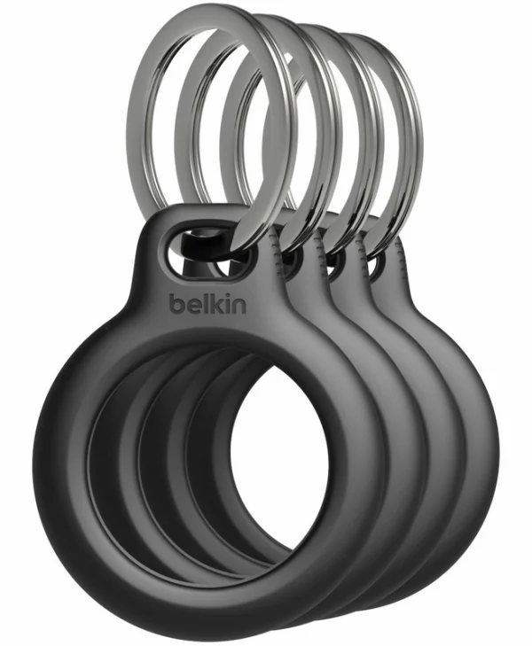 Belkin MSC001btBK Θήκη Μπρελόκ Σιλικόνης για AirTag σε Μαύρο χρώμα 4τμχ MSC001BTBK