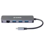 D-Link Hub 4 Θυρών USB 3.0 με σύνδεση USB-C / Ethernet Γκρι DUB-2334 - Image 2