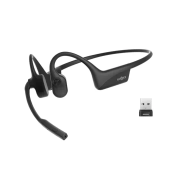 Shokz OpenComm2 UC 2025 Ασύρματα Bone Conduction Multimedia Ακουστικά με μικρόφωνο και σύνδεση USB-A C120-AA-BK-EU-000