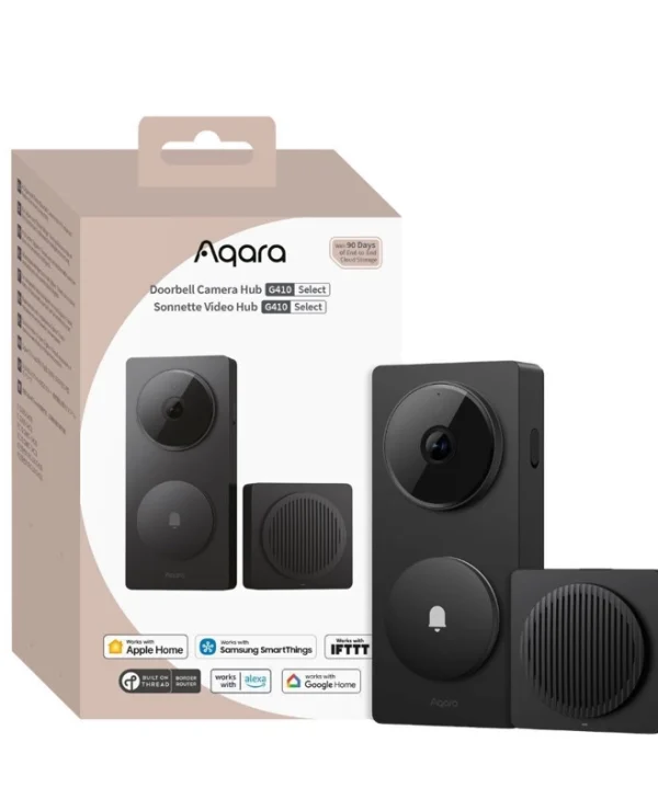 Aqara Ασύρματο Κουδούνι Πόρτας Wi-Fi Συμβατό με Alexa, Google Home και Apple HomeKit Μαύρο CH-C09D-B