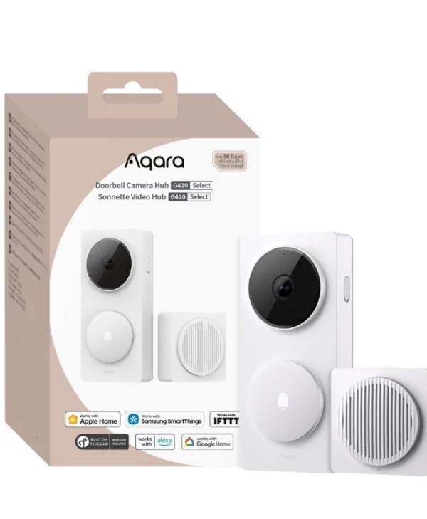 Aqara Ασύρματο Κουδούνι Πόρτας Wi-Fi Συμβατό με Alexa, Google Home και Apple HomeKit Λευκό CH-C09D-W