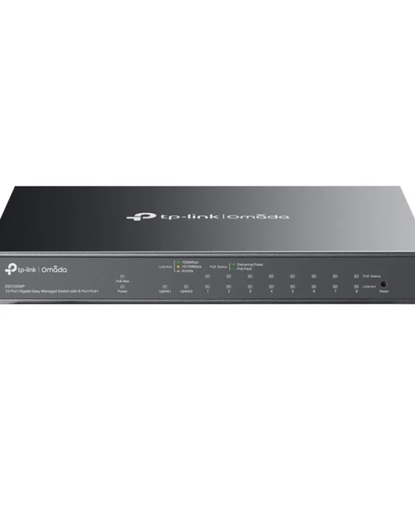 TP-LINK Omada ES210GMP v1 Managed L2 PoE+ Switch με 8 Θύρες Gigabit (1Gbps) Ethernet και 1 SFP Θύρα