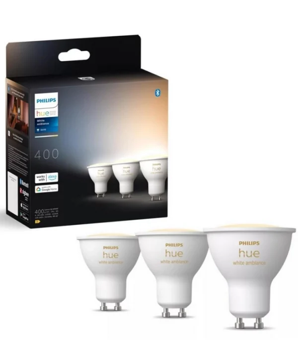 Philips Smart Λάμπες LED 4.2W για Ντουί GU10 Ρυθμιζόμενο Λευκό 400lm 3τμχ 929003666703