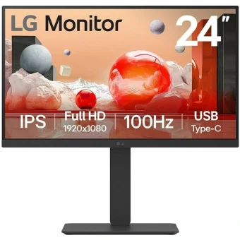 LG 24BA650-B IPS Monitor 23.8" FHD 1920x1080 με Χρόνο Απόκρισης 5ms GTG