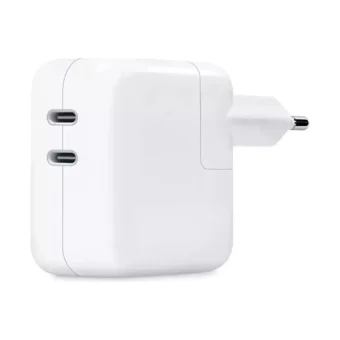Apple Φορτιστής Χωρίς Καλώδιο με 2 Θύρες USB-C 35W Λευκός (Power Adapter) MW2K3ZM/A