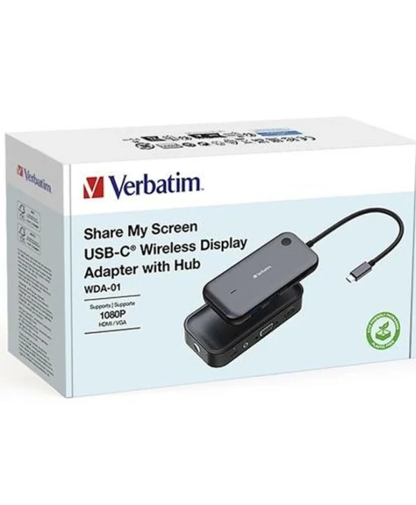 Verbatim Share My Screen 1080p USB-C Docking Station με HDMI PD Μαύρο 32146