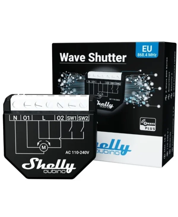 Shelly Qubino Wave Shutter Smart Switch Dimmer 2 Καναλιών Wi-Fi, Z-Wave & RF 10A Shelly_W_Shutter