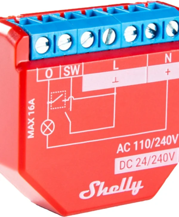 Shelly Plus 1PM Smart Switch Dimmer 1 Καναλιού Wi-Fi & Bluetooth 16A SHELLY_PLUS_1PM