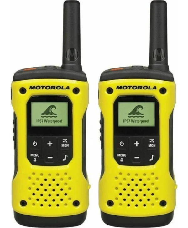 Motorola Talkabout T92 H2O Ασύρματος Πομποδέκτης PMR 0.5W με Μονόχρωμη Οθόνη Σετ 2τμχ Σε Κίτρινο Χρώμα MOTO92H
