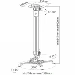 Techly Βάση Projector Οροφής ICA-PM-18M με Μέγιστο Φορτίο 13kg Ασημί 309661 - Image 3