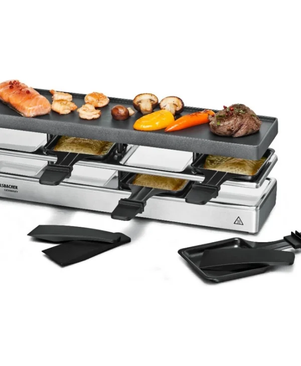 Rommelsbacher Fun For Four RC 800 Επιτραπέζια Ηλεκτρική Ψησταριά Raclette Αλουμινίου Λείας Πλάκας 795W