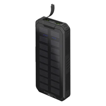 Goobay 53934 Ηλιακό Power Bank 20000mAh 18W με 2 Θύρες USB-A και Θύρα USB-C Power Delivery Μαύρο