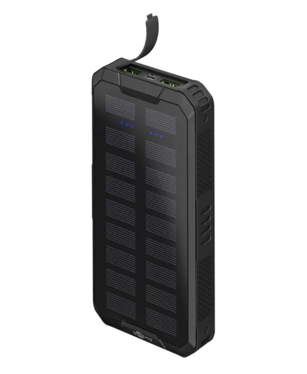 Goobay 53934 Ηλιακό Power Bank 20000mAh 18W με 2 Θύρες USB-A και Θύρα USB-C Power Delivery Μαύρο