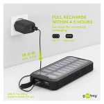 Goobay 53934 Ηλιακό Power Bank 20000mAh 18W με 2 Θύρες USB-A και Θύρα USB-C Power Delivery Μαύρο - Image 3
