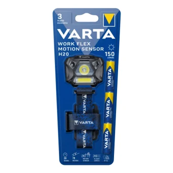 Varta Φακός Κεφαλής LED IP54 με Μέγιστη Φωτεινότητα 150lm Work Flex Motion Sensor H20 18648101421