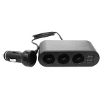 Savio SA-024 Φορτιστής Αυτοκινήτου με Θύρες: 2xUSB 3xΑναπτήρα μαζί με Καλώδιο Ενσωματωμένο Μαύρο Χρώμα - Image 2