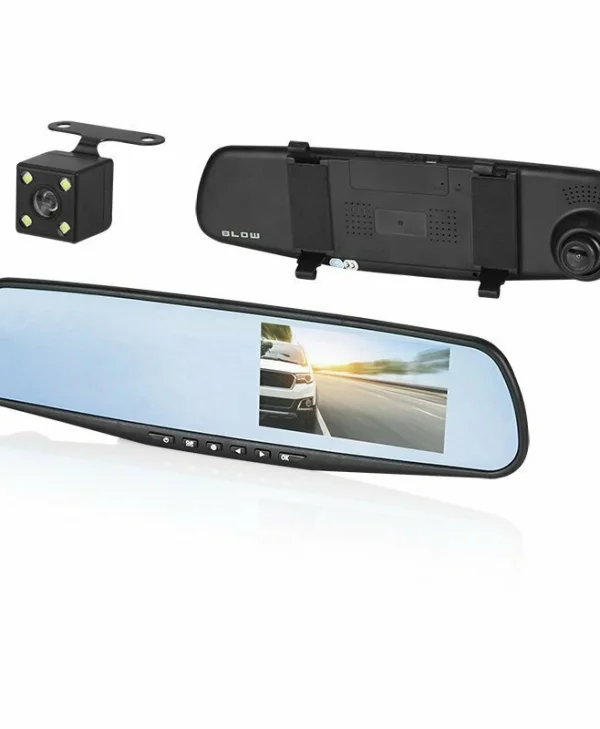 Blow F600 Σετ Καθρέπτης με Κάμερα DVR Αυτοκινήτου με Οθόνη 4.3" & Κάμερα Οπισθοπορείας 78-528#