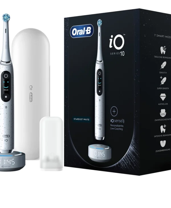 Oral-B iO Series 10 Ηλεκτρική Οδοντόβουρτσα με Χρονομετρητή, Αισθητήρα Πίεσης και Θήκη Ταξιδίου Stardust White 435457