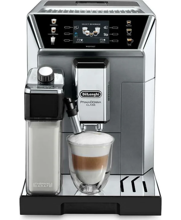 De'Longhi PrimaDonna Class Αυτόματη Μηχανή Espresso 1450W Πίεσης 19bar για Cappuccino με Μύλο και Wi-Fi Ασημί 0132217051