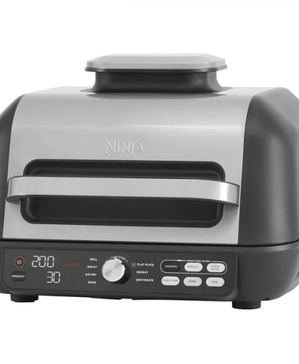 Ninja Foodi Max Pro Επιτραπέζια Ηλεκτρική Ψησταριά Λείας και Αυλακωτής Πλάκας 1000W με Καπάκι και Ρυθμιζόμενο Θερμοστάτη AG651EU