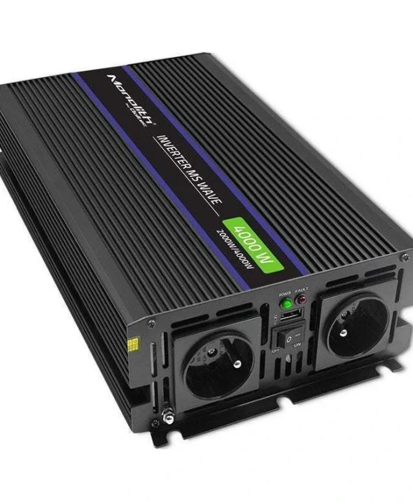 Qoltec Inverter Αυτοκινήτου Τροποποιημένου Ημιτόνου 4000W για Μετατροπή 12V DC σε 230V AC 51928
