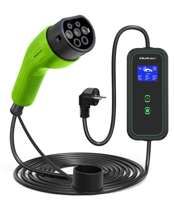Qoltec Φορητός Μονοφασικός Σταθμός Φόρτισης 3.5kW με Ενσωματωμένο Καλώδιο Type 2 (52470)