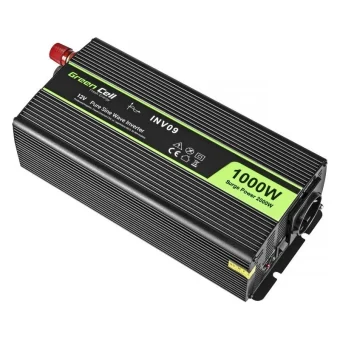 Green Cell Inverter Αυτοκινήτου Καθαρού Ημιτόνου 2000W για Μετατροπή 12V DC σε 230V AC με 1xUSB INV09
