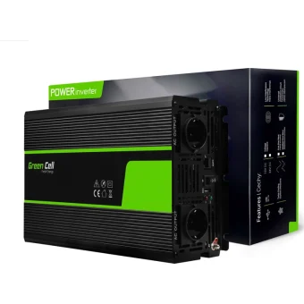Green Cell Inverter Αυτοκινήτου Καθαρού Ημιτόνου 1500W για Μετατροπή 24V DC σε 230V AC με 1xUSB INV19