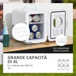 HomCom Φορητό Ψυγείο Ηλεκτρικό 4lt Λευκό C00-022V90 - Image 5