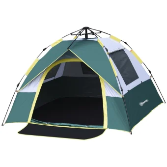 Outsunny Αυτόματη Σκηνή Camping Πράσινη για 2 Άτομα 205x195x135εκ. A20-133