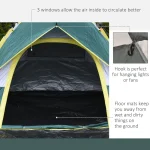 Outsunny Αυτόματη Σκηνή Camping Πράσινη για 2 Άτομα 205x195x135εκ. A20-133 - Image 7