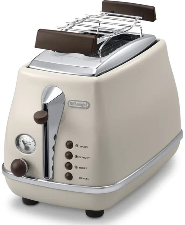 De'Longhi Icona Vintage Φρυγανιέρα 2 Θέσεων 900W Μπεζ CTOV 2103.BG