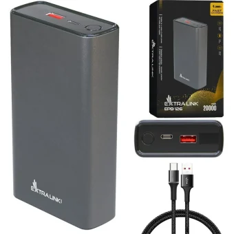 Extralink Power Bank 20000mAh 45W Power Delivery Μαύρο EPB-126