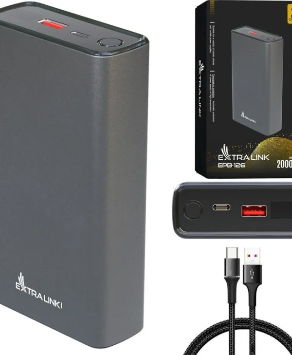 Extralink Power Bank 20000mAh 45W Power Delivery Μαύρο EPB-126