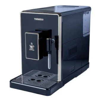 Tornado Αυτόματη Μηχανή Espresso 1350W Πίεσης 20bar με Μύλο Άλεσης Μαύρη TCM-9008A-GS