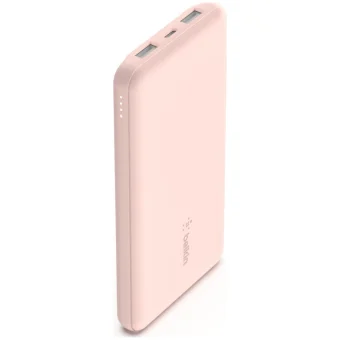 Belkin Boost Charge 3-Port Power Bank 10000mAh 15W με 2 Θύρες USB-A και Θύρα USB-C Ροζ Χρυσό BPB011BTRG