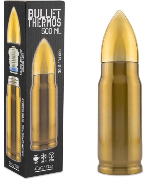 Froster Μπουκάλι Θερμός Ανοξείδωτο / Πλαστικό 500ml Brass GAD03007