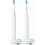 Philips Sonicare 3100 Ηλεκτρική Οδοντόβουρτσα με Χρονομετρητή και Αισθητήρα Πίεσης 2τμχ White Διπλή Συσκευασία HX3675/13