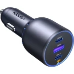 Ugreen EC703 Φορτιστής Αυτοκινήτου 75W 3.25A με Θύρες: 1xUSB 2xType-C Μαύρο Χρώμα 35024 - Image 2