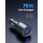 Ugreen EC703 Φορτιστής Αυτοκινήτου 75W 3.25A με Θύρες: 1xUSB 2xType-C Μαύρο Χρώμα 35024 - Image 3