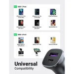Ugreen CD130 Φορτιστής Αυτοκινήτου 30W 3A Γρήγορης Φόρτισης με Θύρες: 2xUSB Γκρι Χρώμα 40858 - Image 3