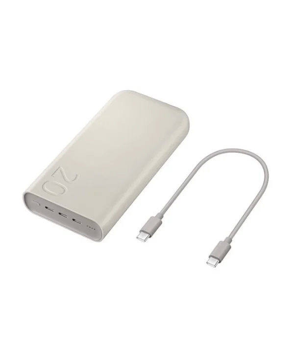 Samsung P4520 Power Bank 20000mAh 45W με 3 Θύρες USB-C Power Delivery Μπεζ EB-P4520XUEGEU