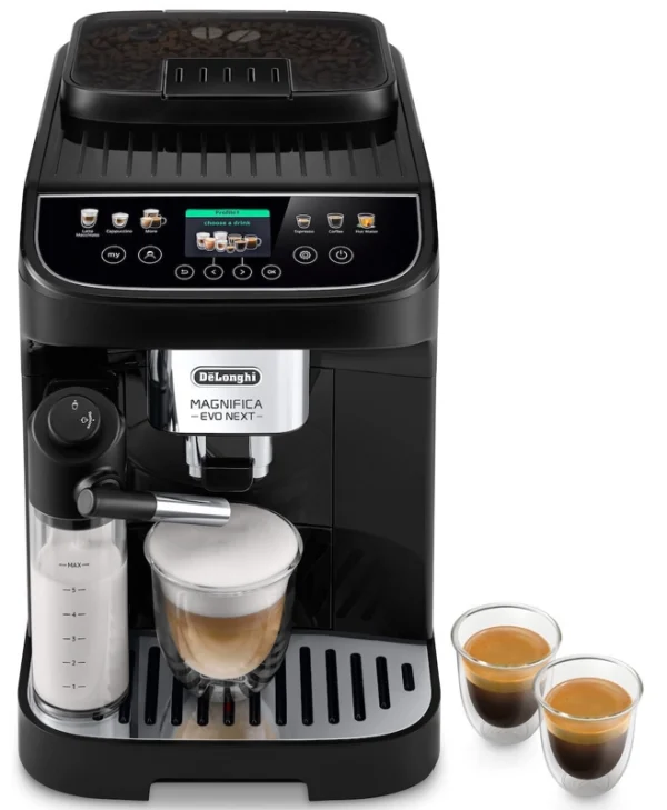 De'Longhi Magnifica Evo Next Αυτόματη Μηχανή Espresso 1450W Πίεσης 15bar για Cappuccino με Μύλο Άλεσης Καφέ ECAM310.60.B
