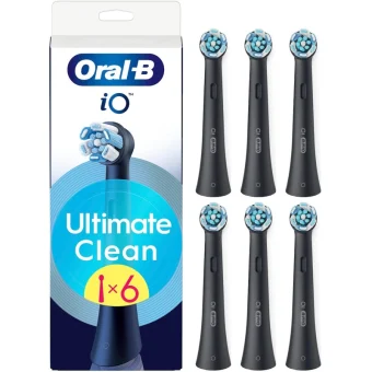 Oral-B Io Ultimateclean Ανταλλακτικές Κεφαλές για Ηλεκτρική Οδοντόβουρτσα 6τμχ iO refill UltimateClean Black 6