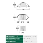 Husky Boyard Classic 4 Σκηνή Camping Igloo Ορειβασίας Πράσινη 4 Εποχών για 4 Άτομα Αδιάβροχη 3000mm 400x210x130εκ. 586590 - Image 6